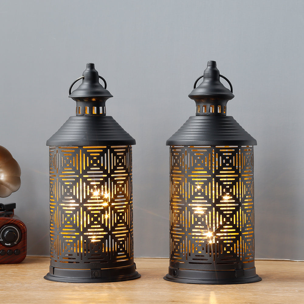 10.5" H Cordless Lamps Vintage Farmhouse Lantern