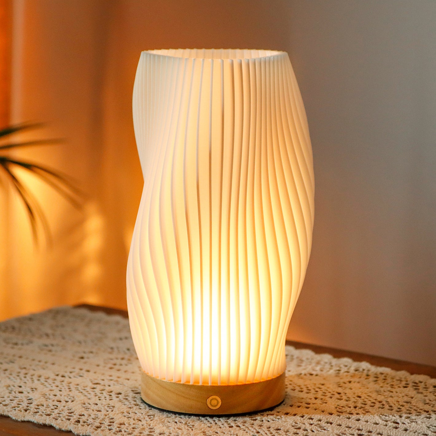 JHY DESIGN 9”H Rechargeable Touch Table Lamp 3D-Printing Dimmable Battery Powered Lamp