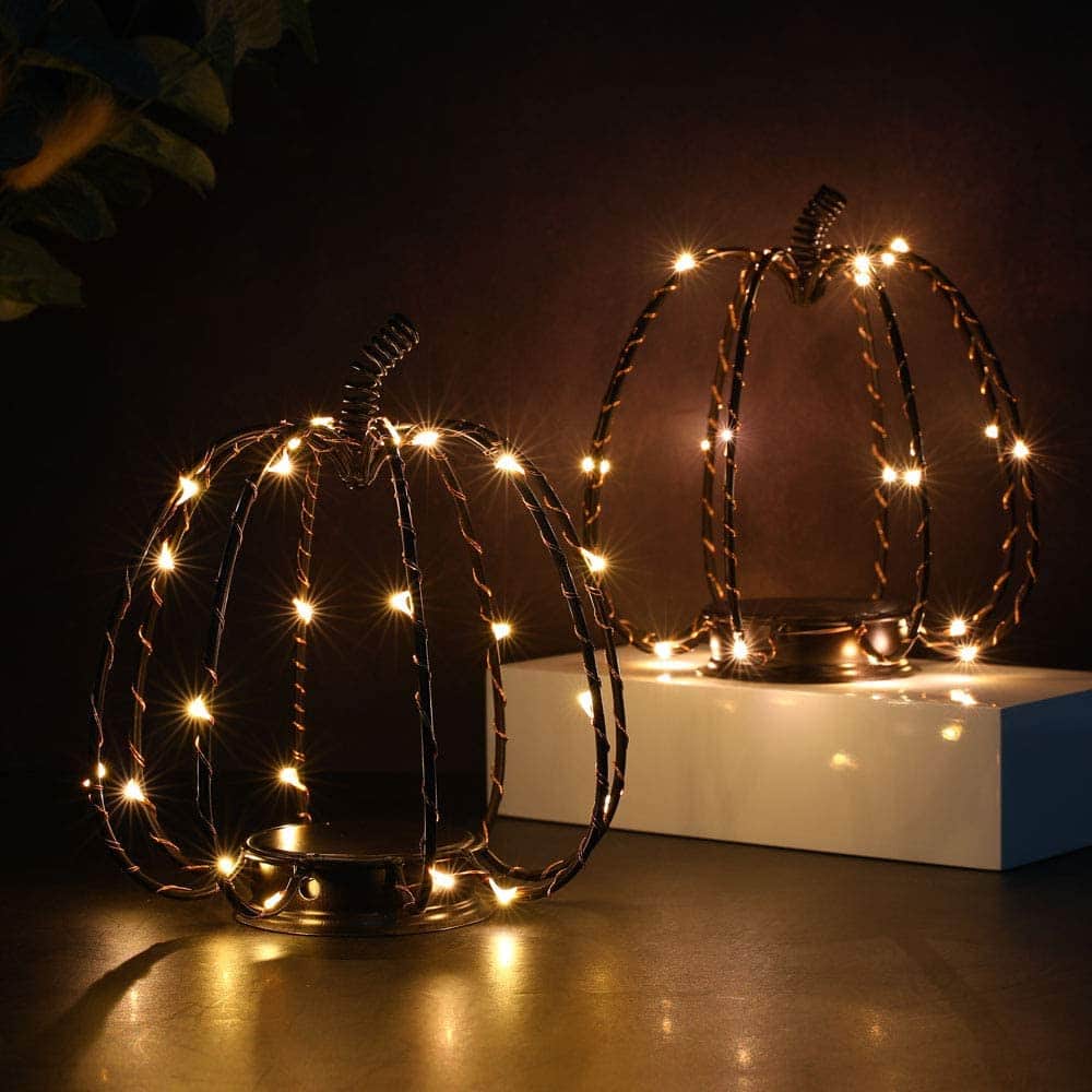 6.5" Tall Battery Powered Pumpkin Lamp(Set of 2)