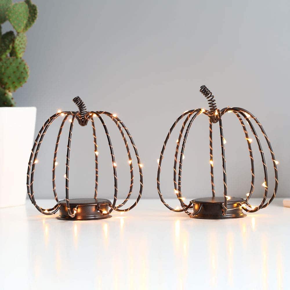6.5" Tall Battery Powered Pumpkin Lamp(Set of 2)