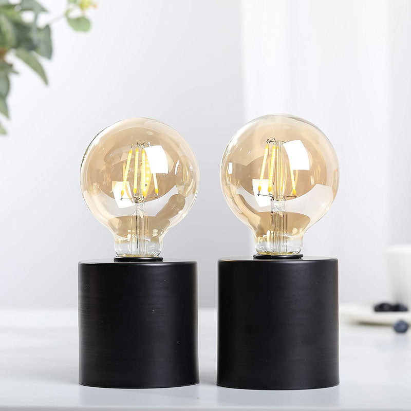 7" Tall Black Battery Powered Table Lamp(Set of 2)