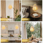 8" H Woven Hemp Rope Battery Powered Hanging Lamp