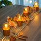 Set of 4 Wood Grain Table Lamp 6.5" Tall