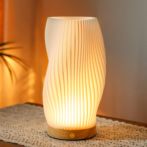 JHY DESIGN 9”H Rechargeable Touch Table Lamp 3D-Printing Dimmable Battery Powered Lamp