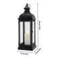 19'' High Rustic Style Metal Candle Lantern (Black)