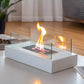 Square Tabletop Fire Bowl Pot with Two-Sided Glass