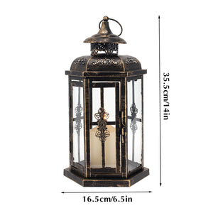 12“H Outdoor Candle Lanterns Vintage Metal Candle Holder