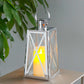 12''H Stainless Steel Decorative Lantern (Trapezoid)