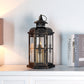 12“H Medium Metal Candle Holder(Black with Gold Brush)