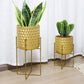 2 Set of 17&12 " Tall  Planters With Stand (Gold)