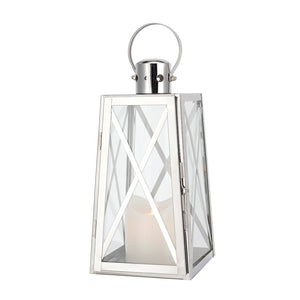 12'' High Stainless Steel Decorative Lantern (Trapezoid)