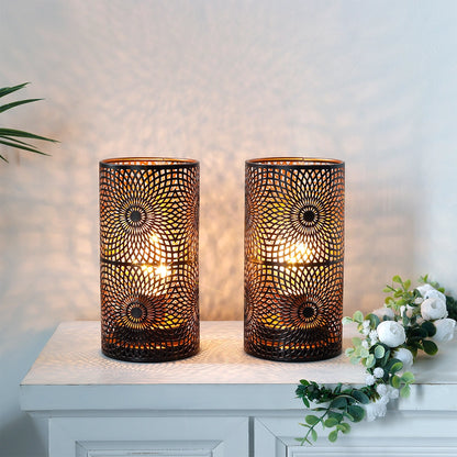 Set of 2-7.5"H Black Table Metal Lamps