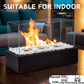 Ventless Portable Fireplace – No Chimney Needed, Clean Burning Bio Ethanol Fuel for Indoor Use, 18" Table Top Fire Bowl for Home, Apartment, Patio Decor with Safe, Odorless Flame