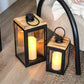 JHY 2-Piece Decorative Candle Lanterns: Farmhouse Meets Modern Style