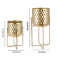 12"&18"H Golden Honeycomb Embossed Flowerpots(Set of 2)