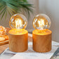 JHY DESIGN 6.5" Tall Ceramic Set of 2 Wood Grain Table Lamp（Gold）