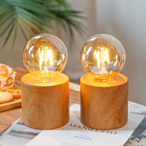 JHY DESIGN 6.5" Tall Ceramic Set of 2 Wood Grain Table Lamp(Gold)