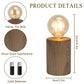 JHY DESIGN 8.5" Tall Set of 2 Wood Grain Table Lamp Ceramic Cordless Lamp