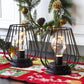 7'' Tall  Set of 2 Metal Battery Operated Lamp  (Black)