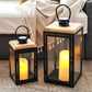 JHY 2-Piece Decorative Candle Lanterns: Farmhouse Meets Modern Style
