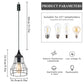 JHY DESIGN 2-Pack Hanging Lamps: Metal Cage, Battery-Powered, 6-Hr Timer (Geometry)