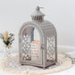 11''High Remembrance Lantern with Timer Candle Bereavement Sympathy Gift Memorial Lantern (Grey)