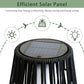 2 Piece Solar Powered Lantern Wicker Solar Patio Lamp