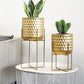 2 Set of 17&12 " Tall  Planters With Stand (Gold)