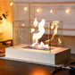 360° View Rectangular Tabletop Fire Bowl | Four-Sided Glass Bio-Ethanol Fire Pit for Patio, Deck & Indoor Decor | Modern Ventless Fireplace