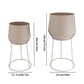 16"&19.5"H Set Of 2 Cream Grey Flowerpot