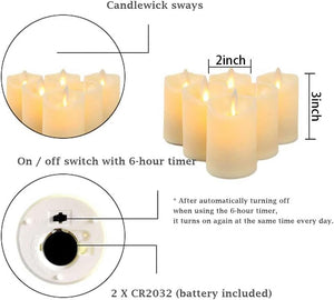 2"x2.8" tall Battery Candle (Set of 6)