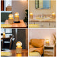 JHY DESIGN 6.5" Tall Ceramic Set of 2 Wood Grain Table Lamp（Gold）