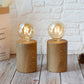 JHY DESIGN 8.5" Tall Set of 2 Wood Grain Table Lamp Ceramic Cordless Lamp