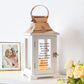 TRIROCKS Memorial Lantern 12.5''H Walk Beside Us Remembrance Lantern with Card Bereavement Sympathy Gift for Loss of Mother Funeral Memorial Service Loss of Loved One(White with Candle)