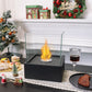 Square Tabletop Fire Bowl Pot with Four-Sided Glass