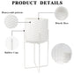 Set of 2 Planters With Stand 17&12 " Tall Flower Pots (Bright White)