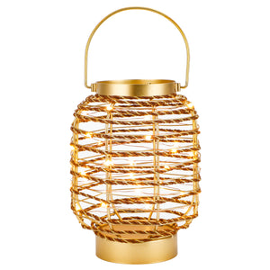 Battery Operated Table Lamp 7.7 "H Metal Cage LED Cordless Lamp with 6-Hour Timer, Vintage Decorative Fairy Lights Lantern for Indoor/Outdoor Bedrooms Weddings Parties Patio Events
