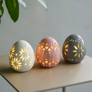 4" H Mood Lamp Battery Powered Floral Carved Cordless Lamp(Set of 3)