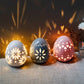 4" H Mood Lamp Battery Powered Floral Carved Cordless Lamp(Set of 3)