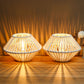 TRIROCKS Woven Cotton Rope Table Lamp (Set of 2) – 5" Cordless Battery-Operated Boho Wireless LED Lamps, Indoor/Outdoor