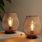 JHY DESIGN's 7.5"H Touch Adjustable Table Lamp(Metal Base, Bronze Egg)
