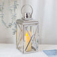 14" Stainless Steel Square Lantern w/Tempered Glass - Indoor/Outdoor Celebration Decor