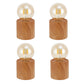 Set of 4 Wood Grain Table Lamp 6.5" Tall