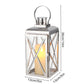 14" Stainless Steel Square Lantern w/Tempered Glass - Indoor/Outdoor Celebration Decor