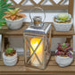14" Stainless Steel Square Lantern w/Tempered Glass - Indoor/Outdoor Celebration Decor