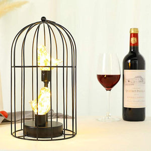 12"Tall Battery Operated Birdcage Decorative Lamp