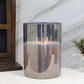 8" High 3-Wick Glass Flameless Candles