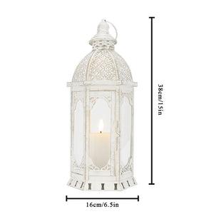 15''H Outdoor Candle Lanterns Vintage Metal Candle Holder