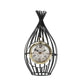 12"H Garden Birdcage Design Vintage Mantel Clock (Black)