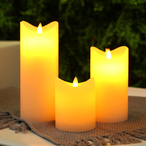 4/6/8 inch High Flickering Battery Candle(Set of 3)